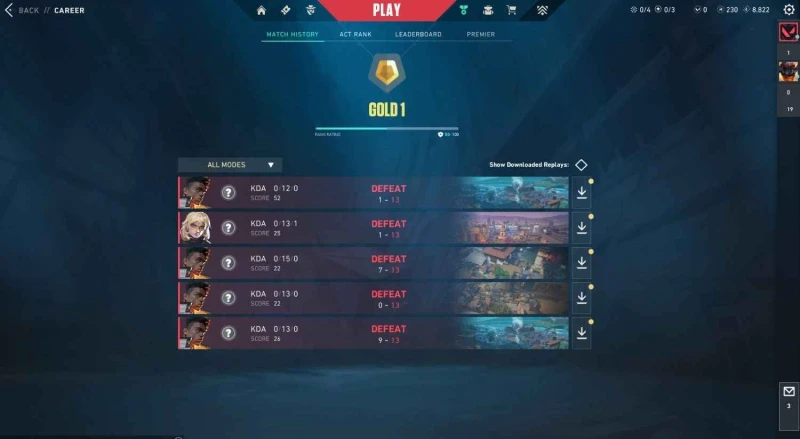 🏅 Gold 1 – الموسم الحالي